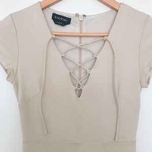 Bodycon Lace up midi dress